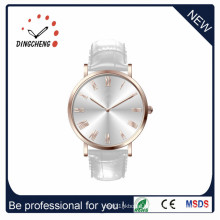 Men′s Stainless Steel Dress Watch with Leather Strap